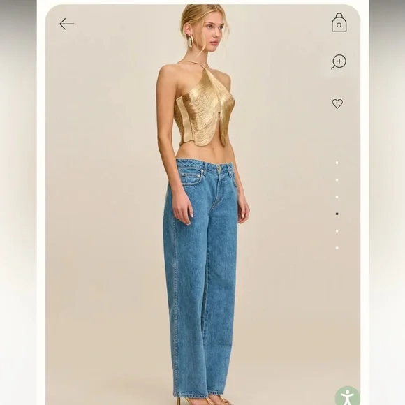 Cult Gaia QUELLA TOP in Light Gold - Picture 5 of 16